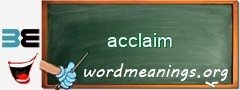 WordMeaning blackboard for acclaim